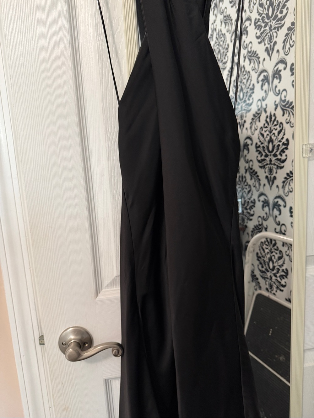 Elegant Black Twist Halter Top Dress
